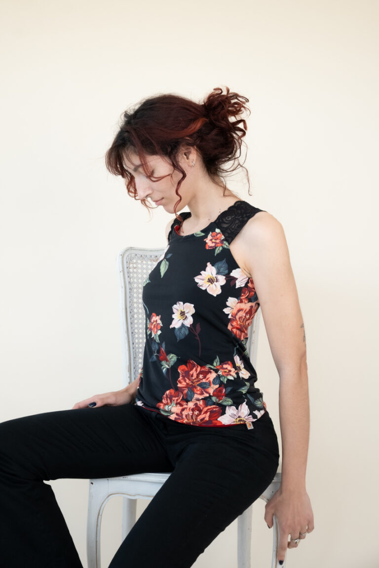 top réversible caméléon anhydre dentelle