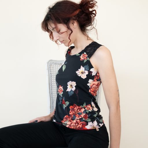 top réversible caméléon anhydre dentelle